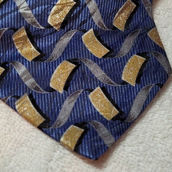 Strafford Executive blue and gold silk neck tie - Picture 2 of 5